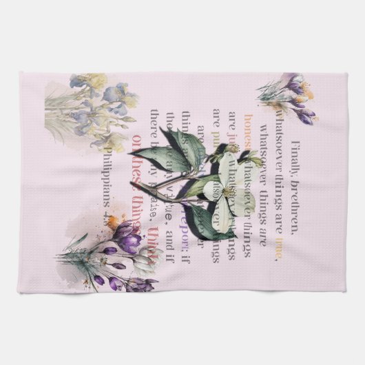 Denk aan deze dingen in de Schrift Theedoek (Horizontaal)