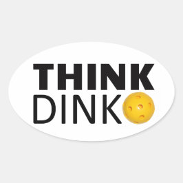 Denk aan Dink (Pickleball) Ovale Sticker