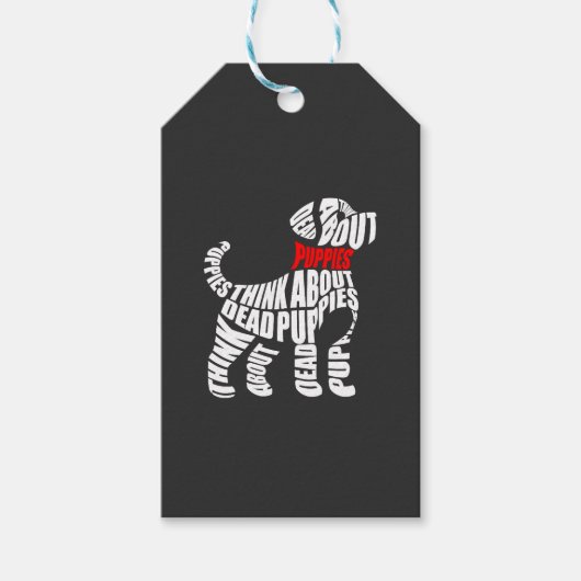 Denk aan DODE Puppies Wit Cadeaulabel (Voorkant)