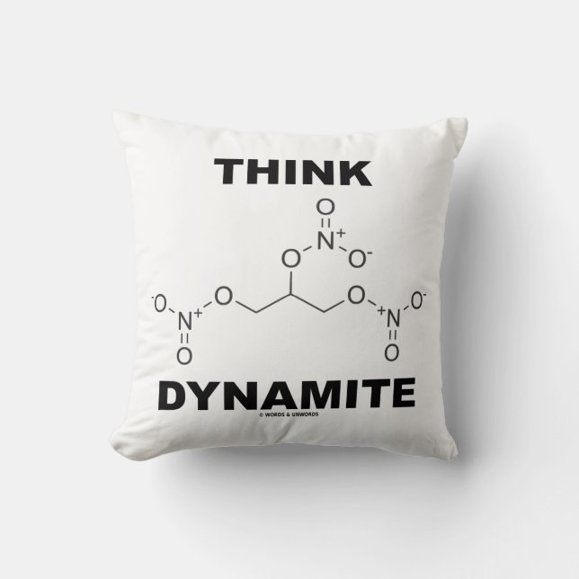 Denk aan Dynamiet (Chemical Nitroglycerin Molecule Kussen (Voorkant)