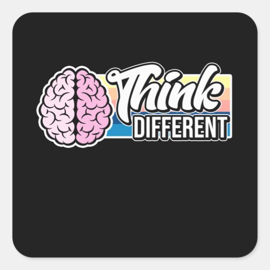 Denk aan een andere groei Mindset Motivation Vierkante Sticker (Voorkant)