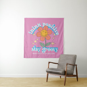 Denk aan een positieve blijf-van-mijn-lijfspreuk wandkleed