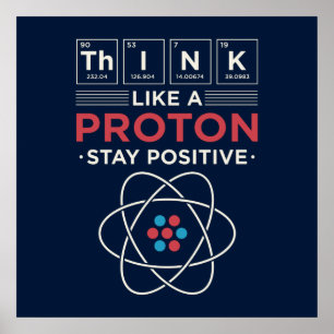 Denk aan een Proton Chemistry Nerd Dorm Room Poster