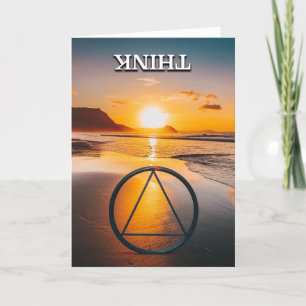 Denk aan een Slogan Beach bij zonsopgang Kaart