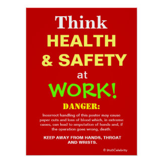 Denk aan gezondheid en veiligheid op het werk Funn Perfect Poster