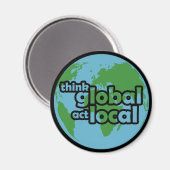 Denk aan Global Act Local Magneet (Voorkant / Achterkant)
