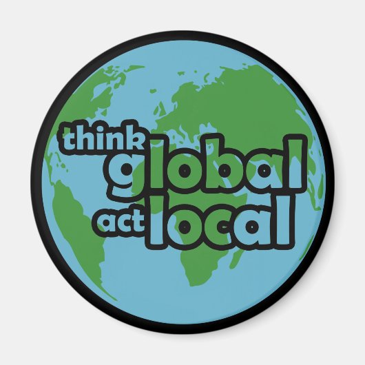 Denk aan Global Act Local Magneet (Voorkant)