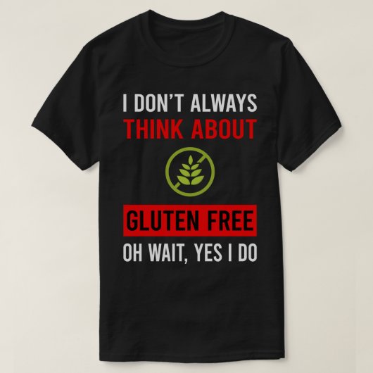 Denk aan glutenvrij t-shirt (Design voorkant)