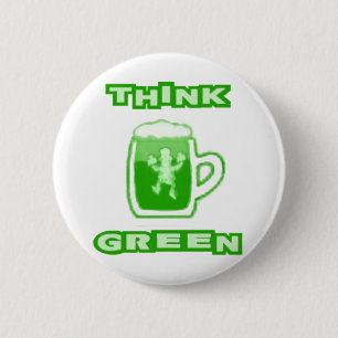 Denk aan Green Beer Mok Button