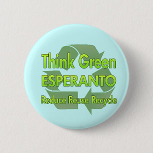 Denk aan Green Esperanto Ronde Button 5,7 Cm