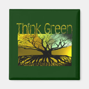 Denk aan Green Roots Tree Hugger Magnet Magneet