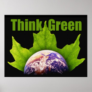 Denk aan groen poster