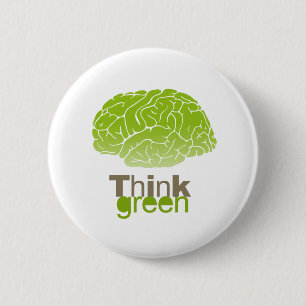 Denk aan Groen T-shirt / Earth Day T-shirt Ronde Button 5,7 Cm