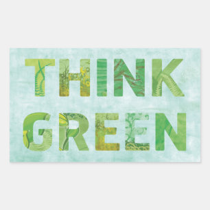 Denk aan Groene Bewustheid Happy Quote Rechthoekige Sticker