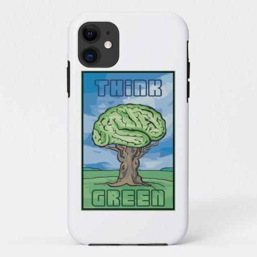 Denk aan Groene Brain Case-Mate iPhone Case (Achterkant)