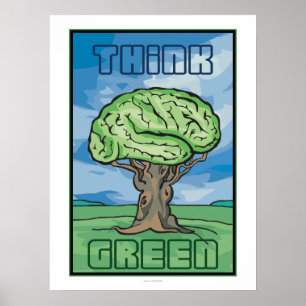 Denk aan Groene Brain Poster