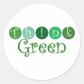 Denk aan groene cirkels ronde sticker