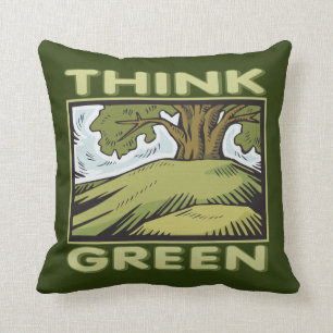 Denk aan groene eikenboom kussen