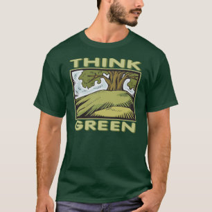 Denk aan groene eikenboom t-shirt