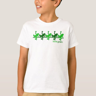 Denk aan groene kikkers t-shirt