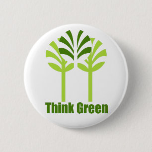 Denk aan groene knop ronde button 5,7 cm
