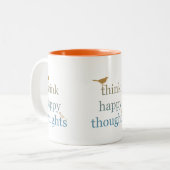 Denk aan Happy Thoughts Tweekleurige Koffiemok (Voorkant links)