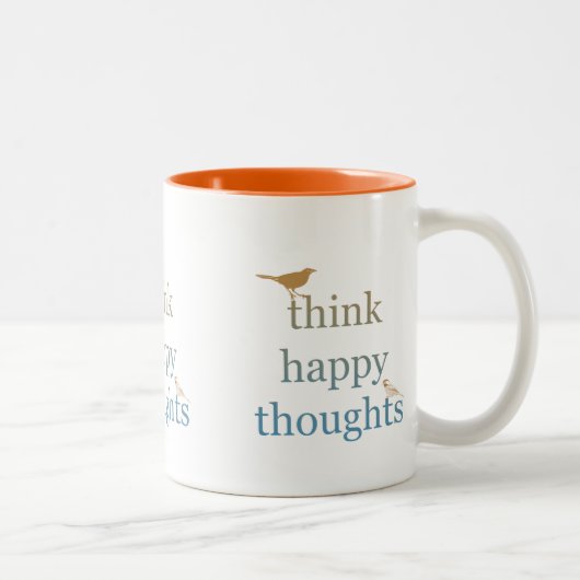 Denk aan Happy Thoughts Tweekleurige Koffiemok (Rechts)