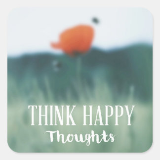 Denk aan Happy Thoughts Vierkante Sticker