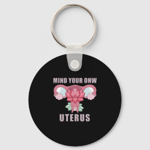 Denk aan je eigen Uterus Pro Choice Feministische Sleutelhanger