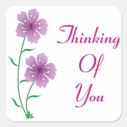 Denk aan je Floral Vierkante Sticker (Voorkant)