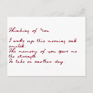 Denk aan je gedicht briefkaart