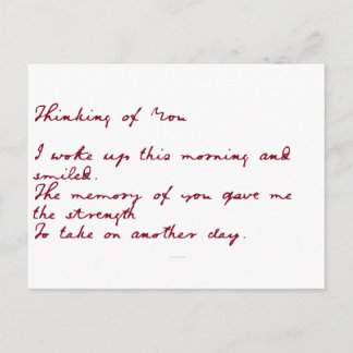 Denk aan je gedicht briefkaart