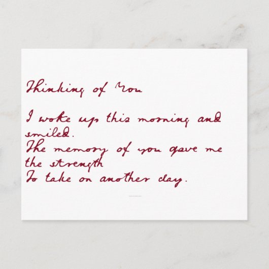 Denk aan je gedicht briefkaart (Voorkant)