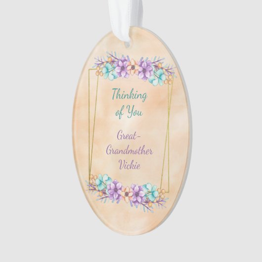 Denk aan je grootmoeder ornament (voorkant)