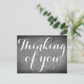 Denk aan je handschrift Typografie Black White Briefkaart (Staand voorkant)