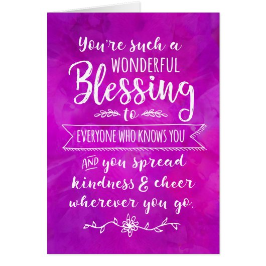 Denk aan je, je bent zo'n geweldige zegen. (Voorkant)