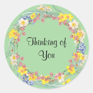 Denk aan je klassieke ronde sticker