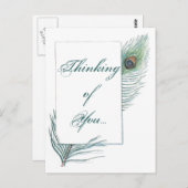 Denk aan je Peacock Feather Inspirerend Briefkaart (Voorkant / Achterkant)