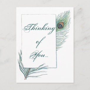 Denk aan je Peacock Feather Inspirerend Briefkaart
