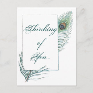 Denk aan je Peacock Feather Inspirerend Briefkaart