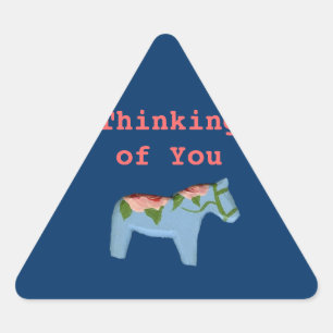 Denk aan je Roos Dala Horse Driehoek Sticker