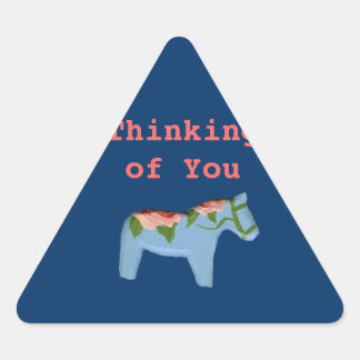 Denk aan je Roos Dala Horse Driehoek Sticker