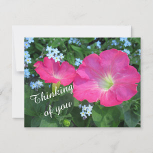 Denk aan je roze petunia Floral Flat Kaart