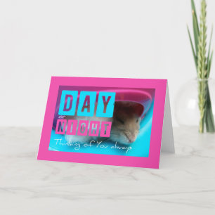 Denk aan je slipende hamsterWenskaart Kaart