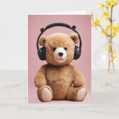 Denk aan je teddybeer kaart (Gele Bloem)