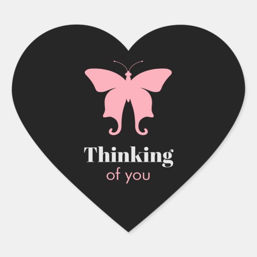 Denk aan je vlinder hart sticker (Voorkant)