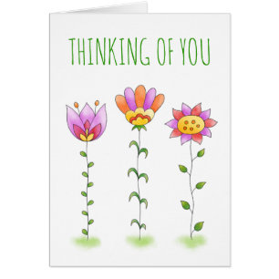 Denk aan je Waterverf Flowers Friendship Card