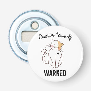 Denk aan je zelf opgeleide bokskat button flesopener