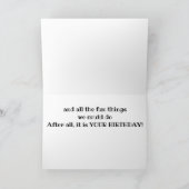 DENK AAN "JIJ" OP JE ** VERJAARDAG ** KAART (Binnen)