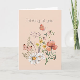 Denk aan Jou Botanische Wilde Bloem Boho Kaart